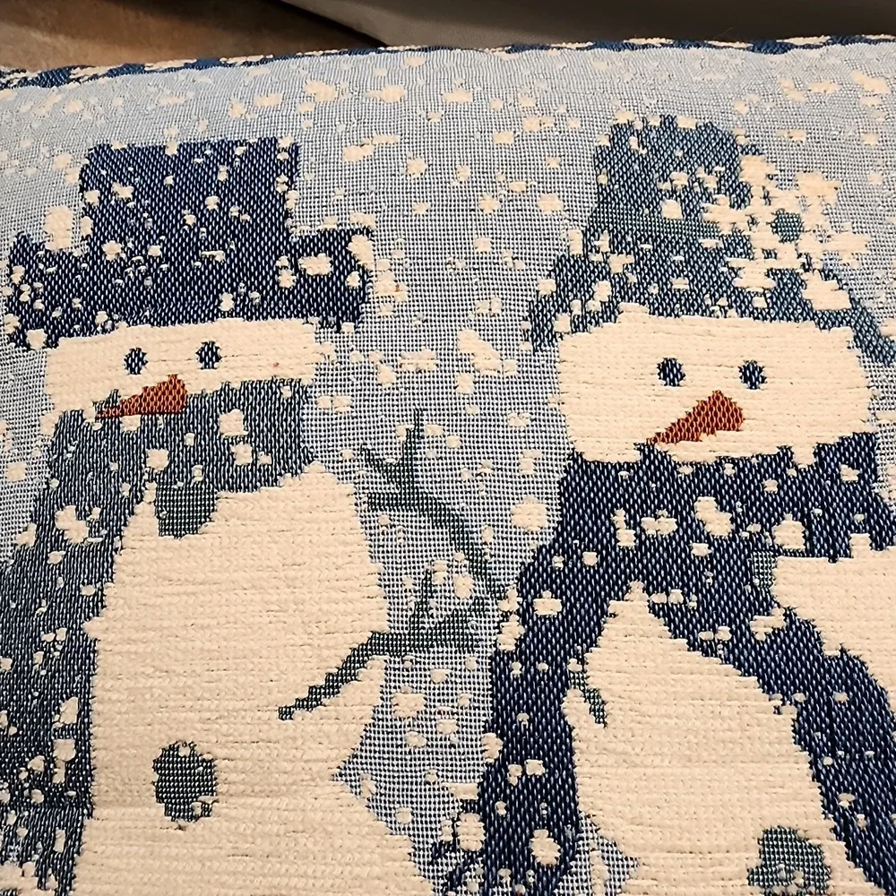 Tapestry Pillow Snowman Blue Snowmen 16